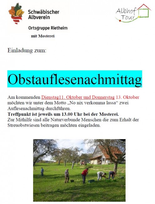Obstauflesetag